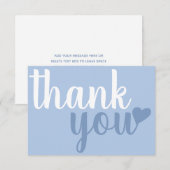 Modern Dusty Blue Dank u wel Typografie Bedankkaart (Voorkant / Achterkant)