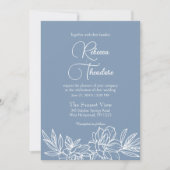 Modern Dusty Blue Elegant Spring Wedding Kaart (Voorkant)