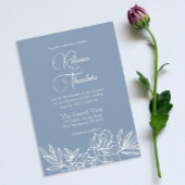 Modern Dusty Blue Elegant Spring Wedding Kaart