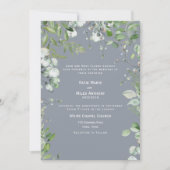 Modern Dusty Blue Eucalyptus Wedding Kaart (Voorkant)