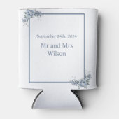 Modern Dusty Blue Floral Blikjeskoeler (Voorkant)