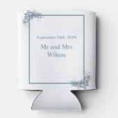 Modern Dusty Blue Floral Blikjeskoeler (Achterkant)