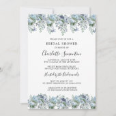 Modern Dusty Blue Floral Botanical Vrijgezellenfee Kaart (Voorkant)