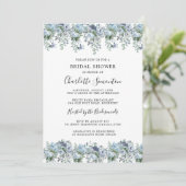 Modern Dusty Blue Floral Botanical Vrijgezellenfee Kaart (Staand voorkant)