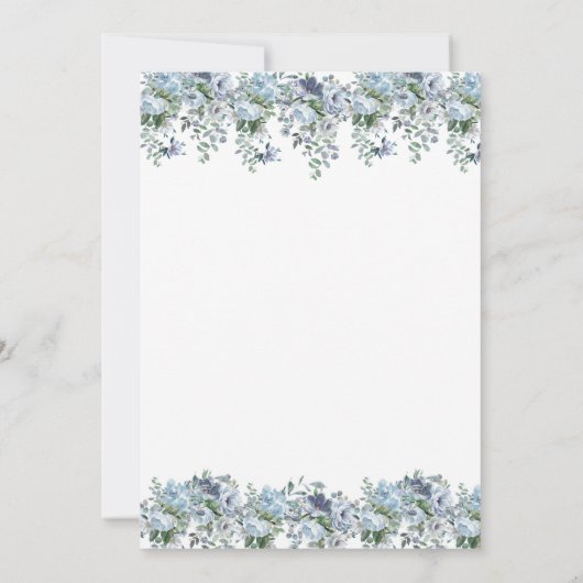 Modern Dusty Blue Floral Botanical Vrijgezellenfee Kaart (Achterkant)