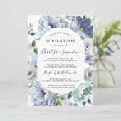 Modern Dusty Blue Floral Botanical Vrijgezellenfee Kaart (Staand voorkant)