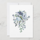 Modern Dusty Blue Floral Botanical Vrijgezellenfee Kaart (Achterkant)