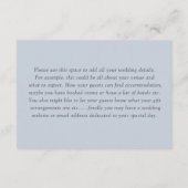 Modern Dusty Blue Floral Details Wedding  Informatiekaartje (Achterkant)