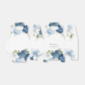 Modern Dusty Blue Floral Elegant Wedding Dank u Bedankdoosjes (Uitgevouwen)