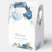 Modern Dusty Blue Floral Elegant Wedding Dank u Bedankdoosjes (Geopend)