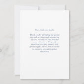 Modern Dusty Blue Floral Hartelijk dank Kaart (Achterkant)