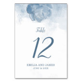 Modern Dusty Blue Floral Kaart (Achterkant)