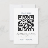 Modern Dusty Blue Floral QR Code Wedding RSVP Kaar Kaartje (Achterkant)