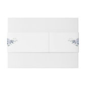 Modern Dusty Blue Floral Uitnodigingen Wikkel (Achterkant Voorbeeld)