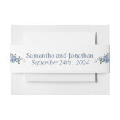 Modern Dusty Blue Floral Uitnodigingen Wikkel (Voorkant Voorbeeld)