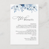 Modern Dusty Blue Floral Wedding Details Informatiekaartje (Voorkant)