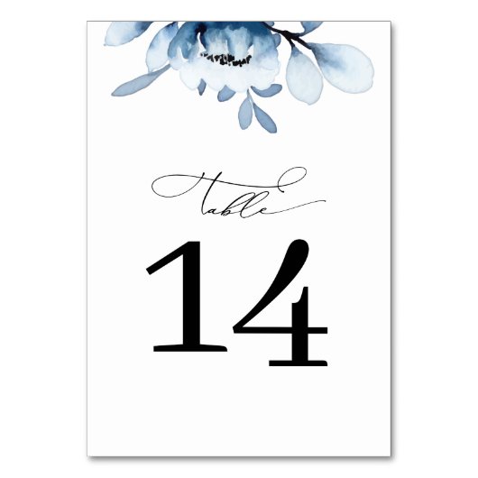 Modern Dusty Blue Floral Wedding Kaart (Achterkant)