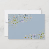 Modern Dusty Blue Floral Wedding RSVP Kaart (Achterkant)