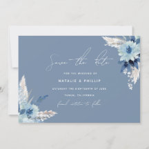 Modern Dusty Blue Flowers Beauely Wedding