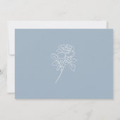 Modern Dusty Blue Franse Rozen bruiloft Save The Date (Achterkant)
