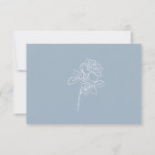 Modern Dusty Blue French Roses Wedding RSVP Kaartje (Achterkant)