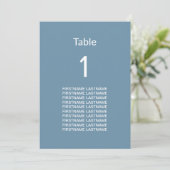 Modern Dusty Blue Gastennamen Tafel Kaart (Staand voorkant)