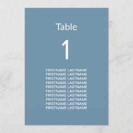 Modern Dusty Blue Gastennamen Tafel Kaart