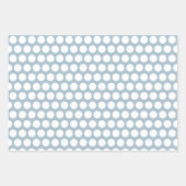 Modern Dusty Blue Geometrical, Polka Dot & Trees Inpakpapier Vel (Voorkant 2)