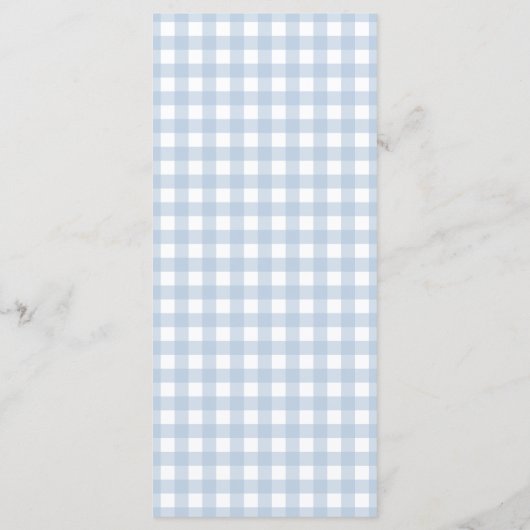 Modern Dusty Blue Gingham Boy Baptism Menu (Achterkant)