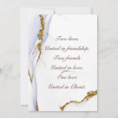 Modern Dusty Blue Gold Abstract Christelijk huweli Kaart (Achterkant)