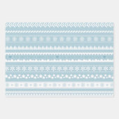 Modern Dusty Blue Green Pink Holiday Pattern Naam Inpakpapier Vel (Voorkant 2)