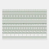 Modern Dusty Blue Green Pink Holiday Pattern Naam Inpakpapier Vel (Voorkant)