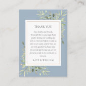 Modern Dusty Blue Greenery Wedding Bedankt Plaatskaartje (Voorkant)