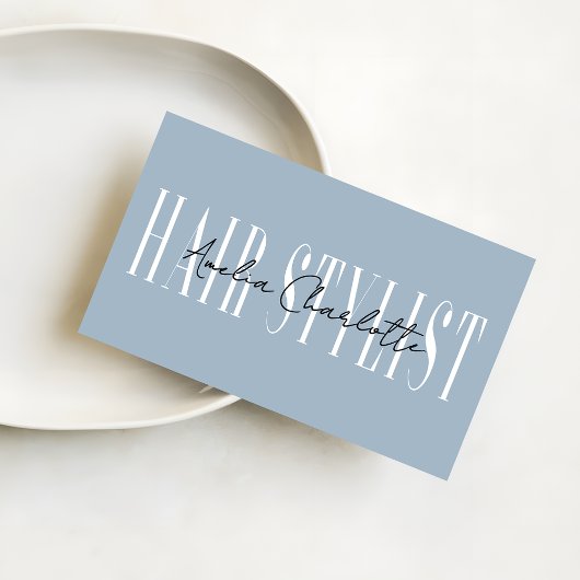 Modern Dusty blue Hair Stylist Professional Visitekaartje