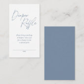Modern Dusty Blue Handwrity Diaper Raffle Informatiekaartje (Voorkant / Achterkant)
