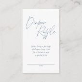 Modern Dusty Blue Handwrity Diaper Raffle Informatiekaartje (Voorkant)