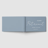 Modern Dusty Blue Happy Retirement Personalized  Gastenboek (Volledig)