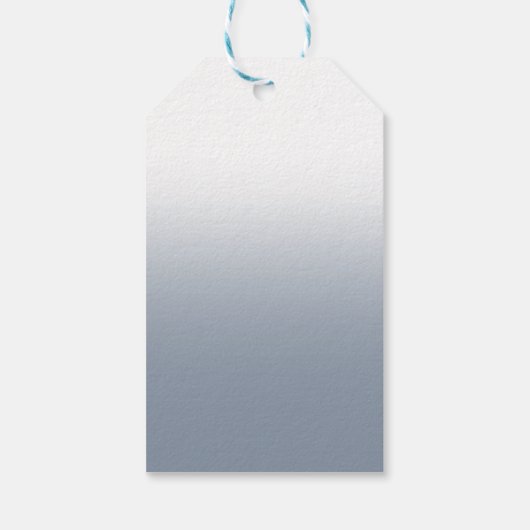 Modern Dusty Blue Heart & Photo Wedding Dank u Cadeaulabel (Achterkant)