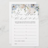 Modern Dusty Blue Hoe oud was de bruid om spel te (Voorkant / Achterkant)