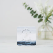 Modern Dusty Blue Landscape Elegant Visitekaartje (Staand voorkant)