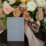 Modern Dusty Blue Leafy Crest Monogram Weddenschap Kaart<br><div class="desc">We houden van deze trendy, moderne, stoffige blauwe trouwuitnodiging! Eenvoudig, elegant, en oh-zo-, hij is voorzien van een handgetekende leafy grot die een modern huwelijksmonogram omringt. Het is gepersonaliseerd in elegante typografie, en geaccentueerd met hand-briefed kalligrafie. Tot slot wordt het in een delicaat lijst gesneden. Bekijk hier de suite: https://www.zazzle.com/collections/dusty_blue_leafy_crest_monogram_wedding_invitation-119130199045408312...</div>