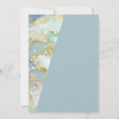 Modern Dusty Blue Marble Elegant Chic Wedding Kaart (Achterkant)