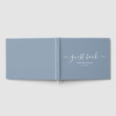 Modern Dusty Blue Minimalist Script Wedding Gastenboek (Volledig)
