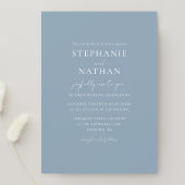 Modern Dusty Blue Minimalist Wedding Kaart