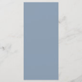 Modern Dusty Blue Minimalist Wedding Menu (Achterkant)