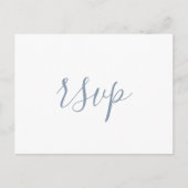 Modern Dusty Blue Minimalistische bruiloft RSVP Briefkaart (Voorkant)