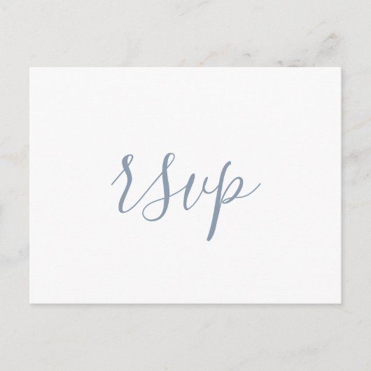 Modern Dusty Blue Minimalistische bruiloft RSVP Briefkaart (Voorkant)
