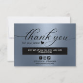 Modern Dusty Blue Order Hartelijk dank Bedankkaart (Voorkant)