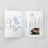 Modern Dusty Blue Passport Wereldkaart Baby shower (Binnen)