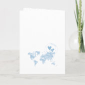 Modern Dusty Blue Passport Wereldkaart Baby shower (Achterkant)